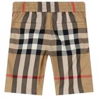 Boys Beige Check Shorts, 1, hi-res