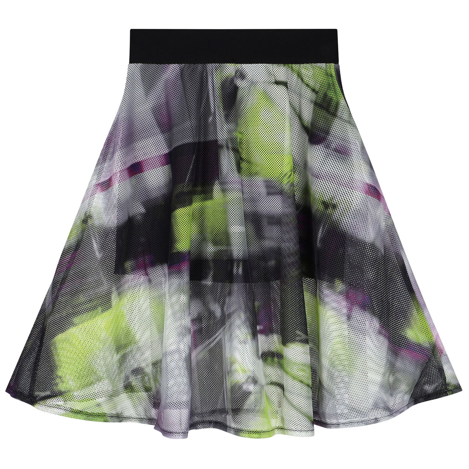 Girls Green, Black & Purple Mesh Skirt, 1, hi-res image number null