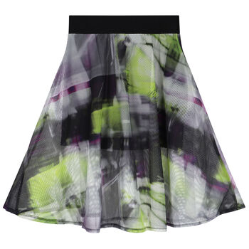 Girls Green, Black & Purple Mesh Skirt