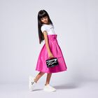 Girls Pink & White Logo Dress, 1, hi-res