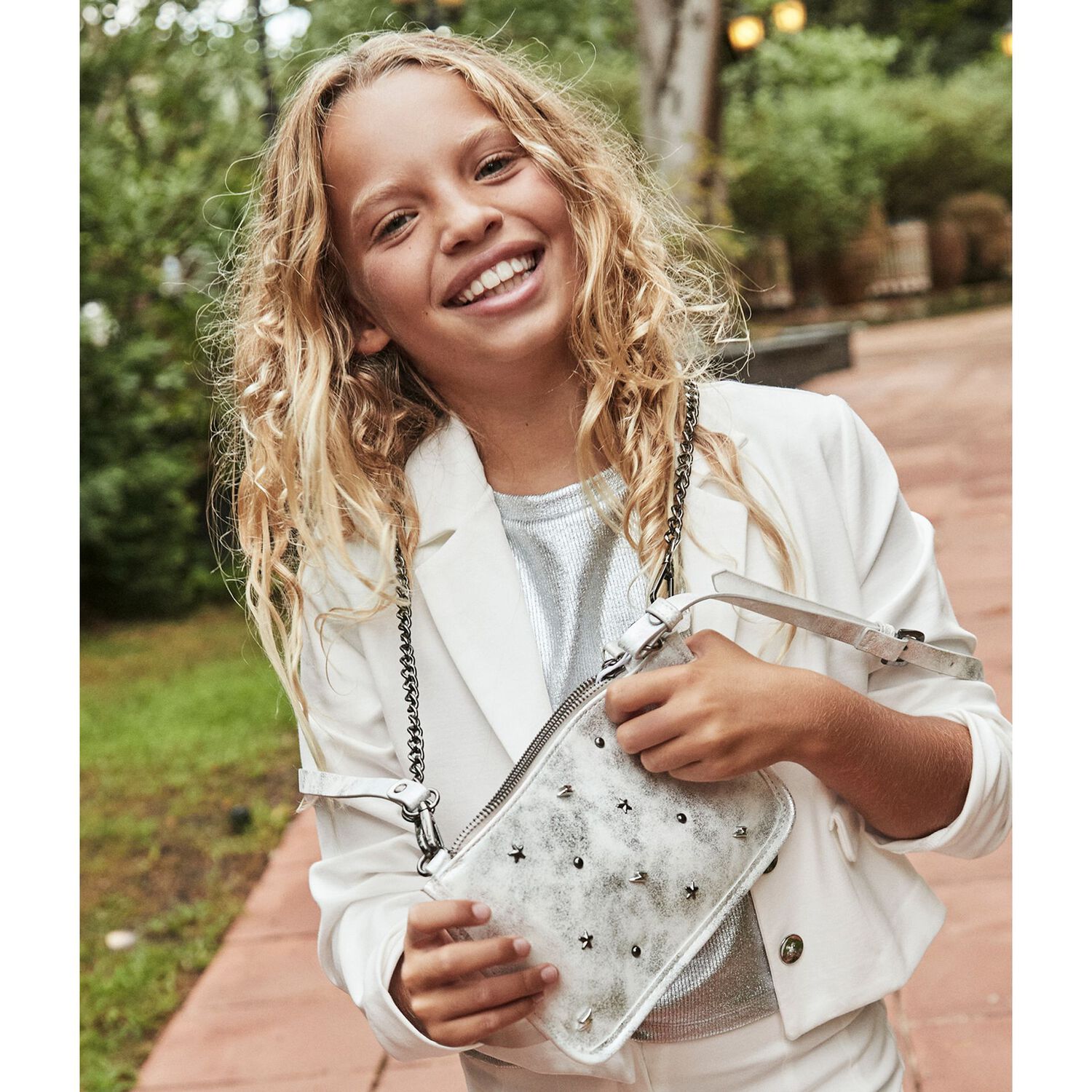 حقيبة يد مرصعة بالفضة للبنات, 1, hi-res image number null