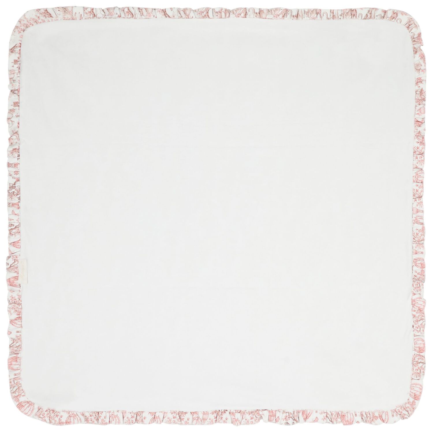 Baby Girls White & Pink Africa Blanket, 1, hi-res