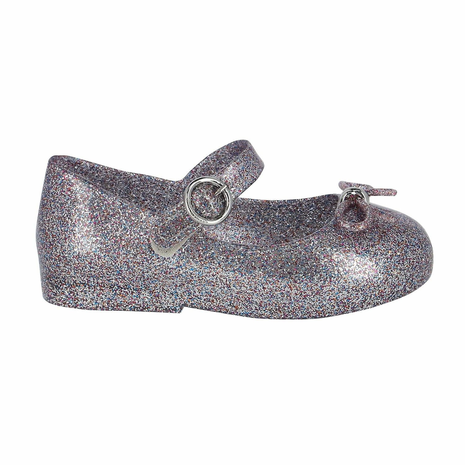 Younger Girls Silver Glitter Jelly Shoes, 1, hi-res image number null