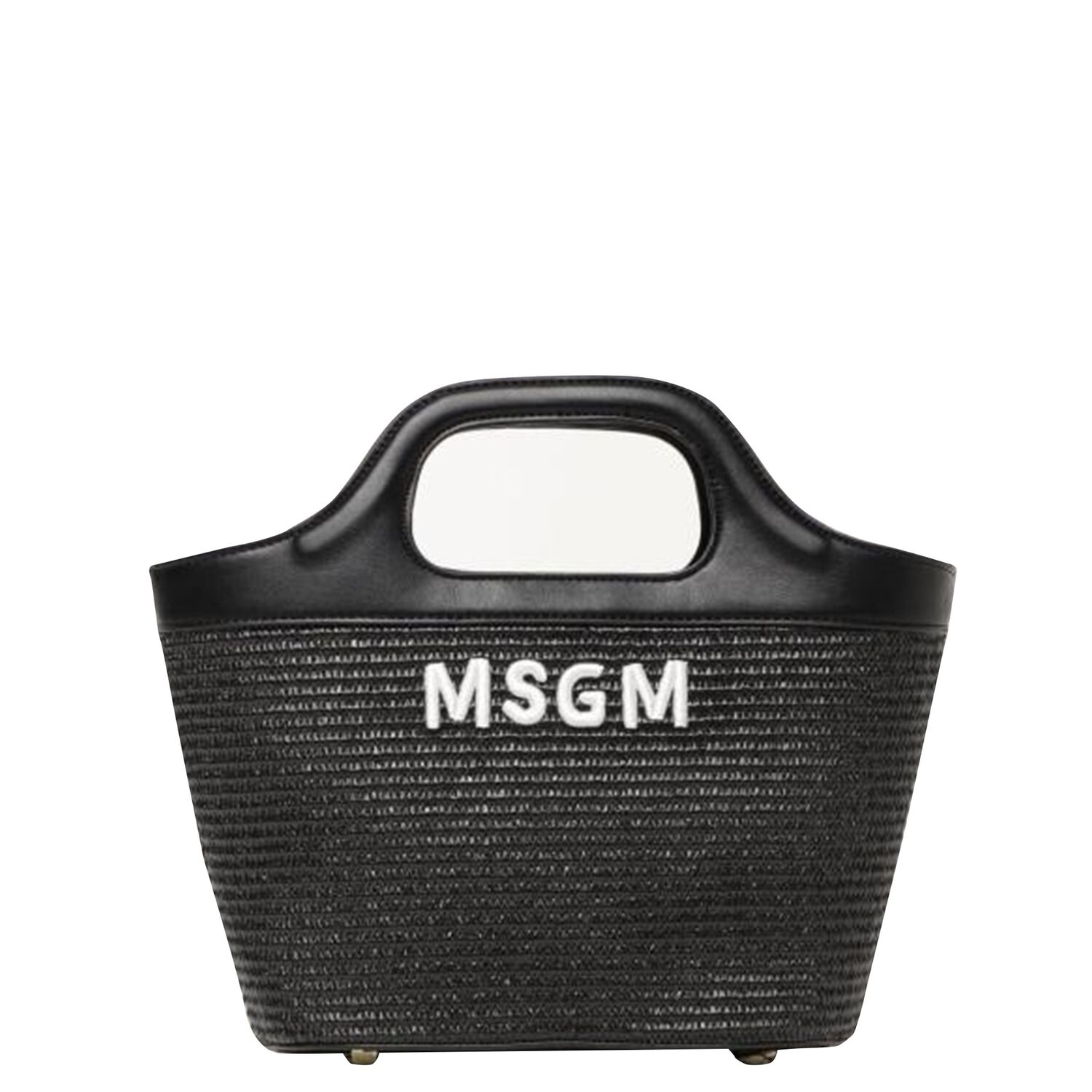 Girls Black Straw Handbag, 2, hi-res image number null