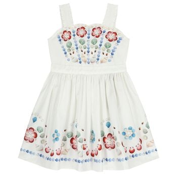 Girls White Shell Dress