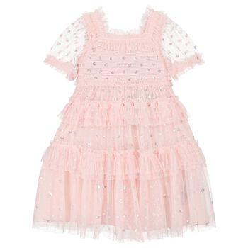Girls Pink Sequin & Tulle Dress