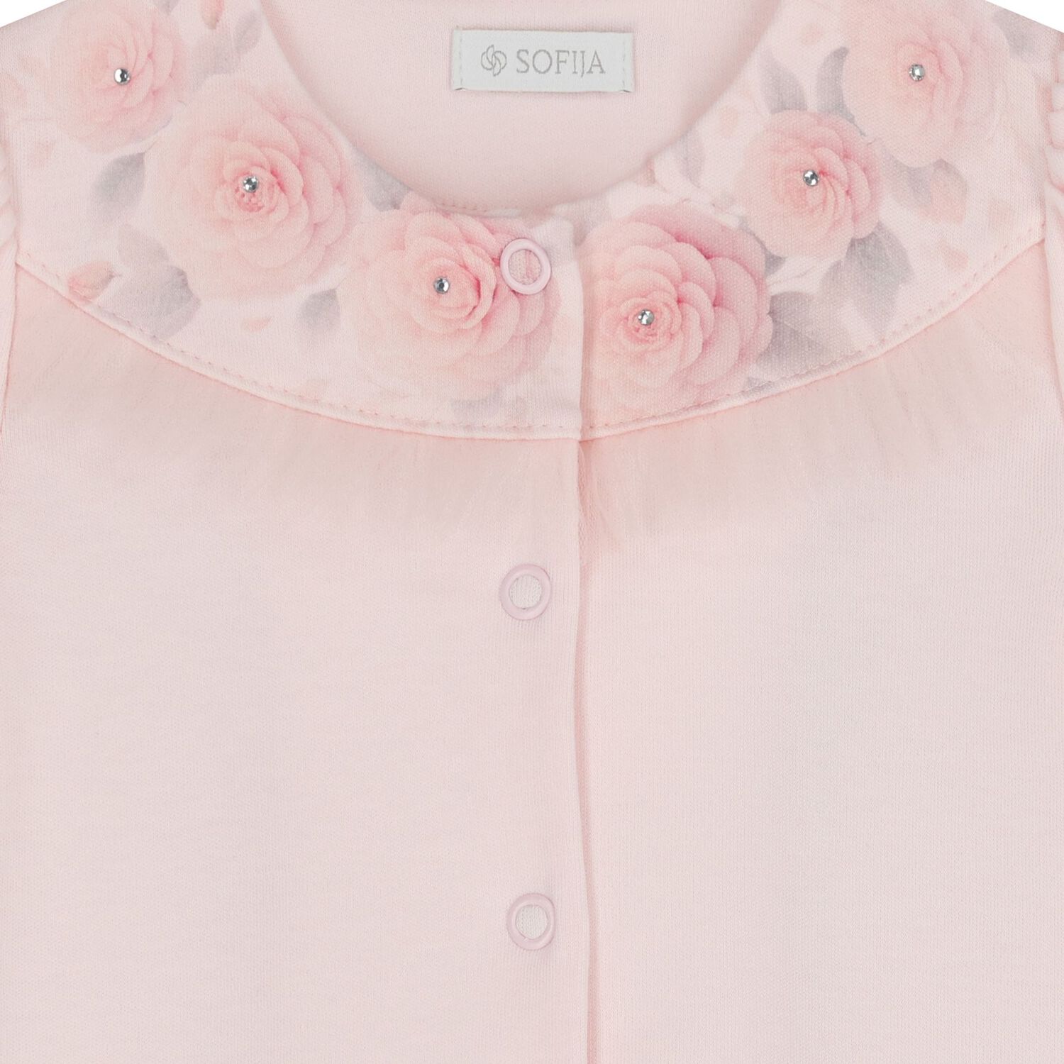 Baby Girls Pink Floral Romper, 1, hi-res