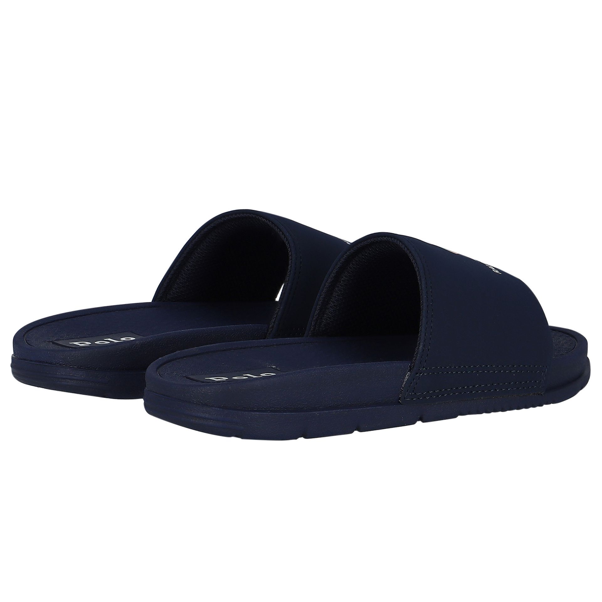 Ralph Lauren Boys Navy Blue Logo Sliders Junior Couture