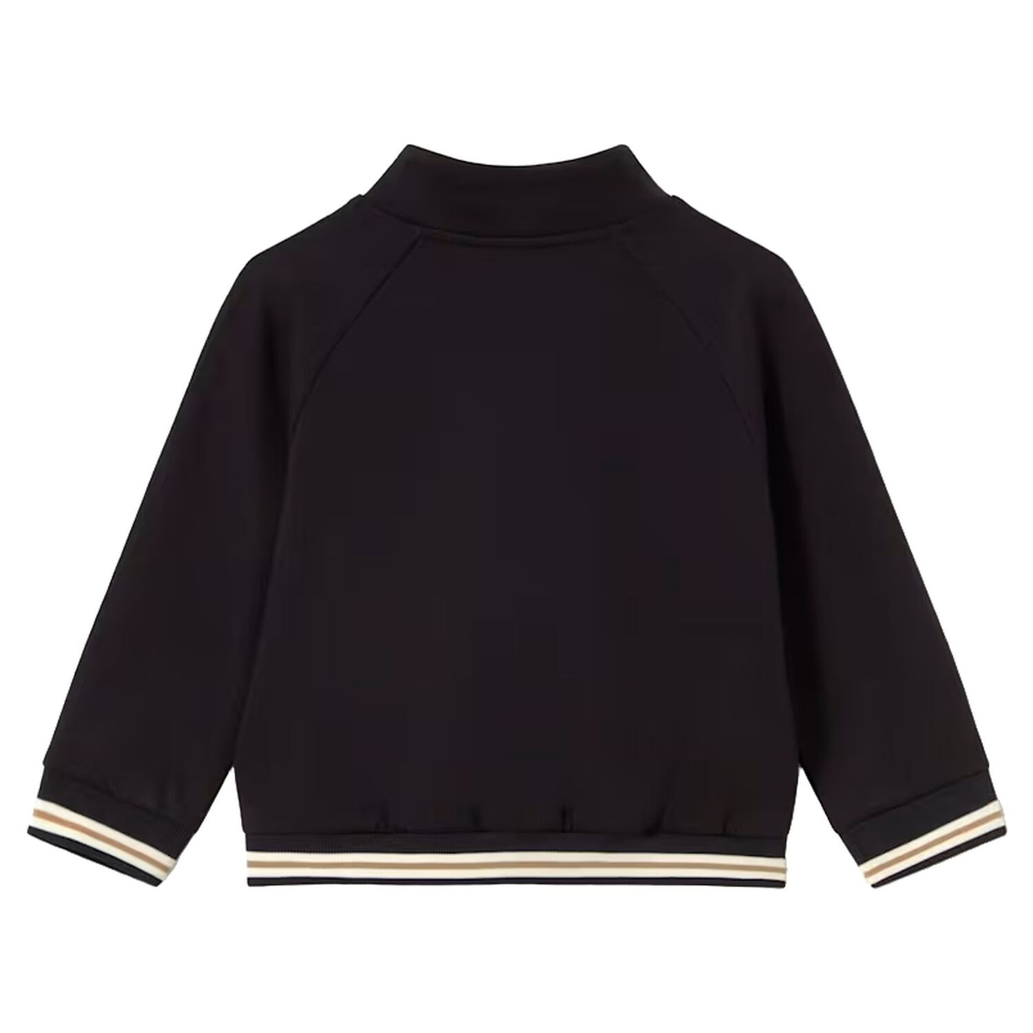 Younger Boys Black Zip Up Top, 1, hi-res