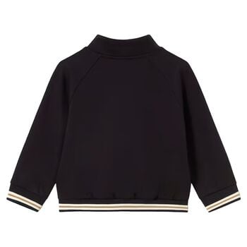 Younger Boys Black Zip Up Top