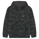 Boys Black Camouflage Hooded Zip Up Top, 1, hi-res