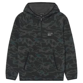 Boys Black Camouflage Hooded Zip Up Top