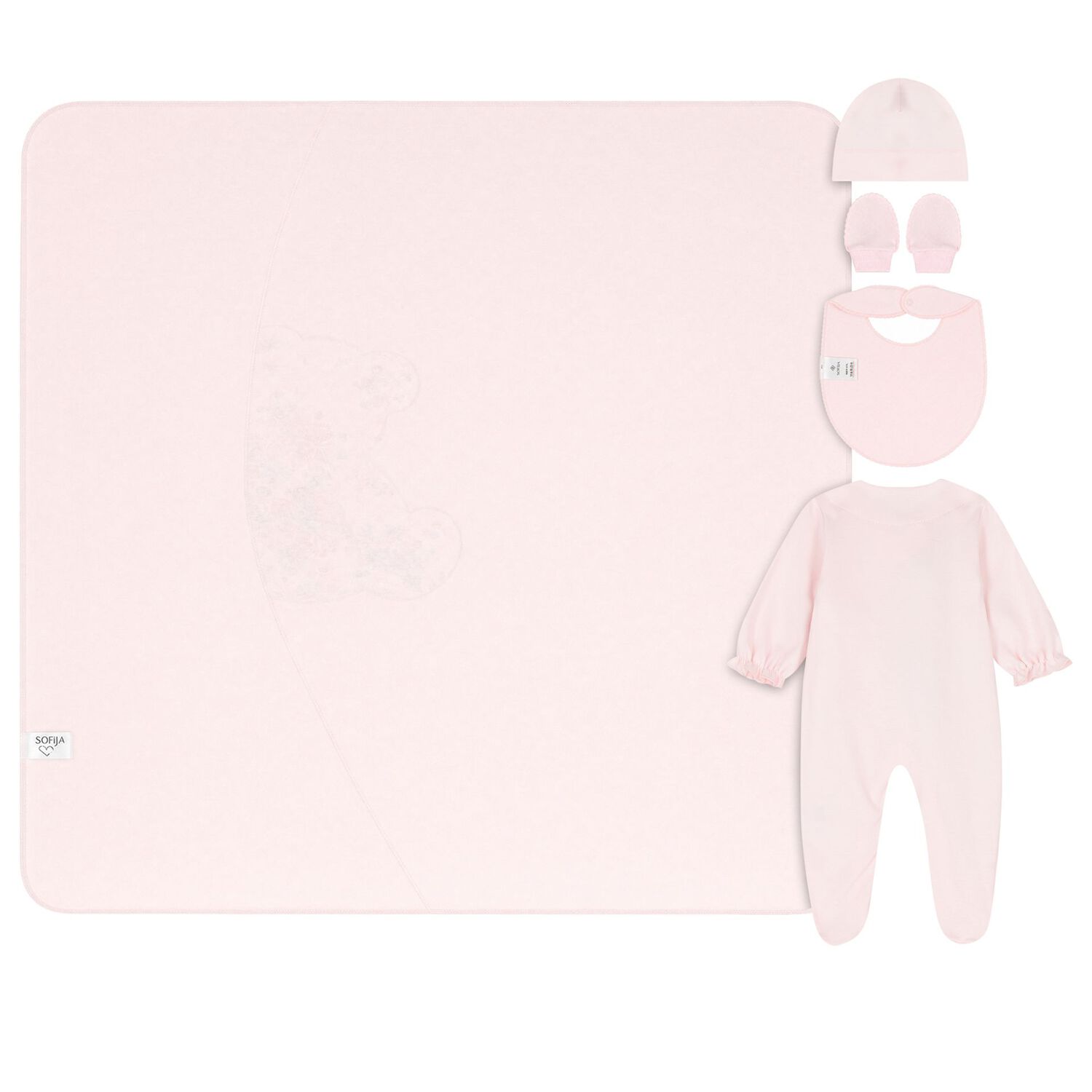 Baby Girls Pink Floral Babygrow Gift Set, 1, hi-res