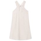 فستان بناتي باللون البيج مزين بالزهور, 2, hi-res