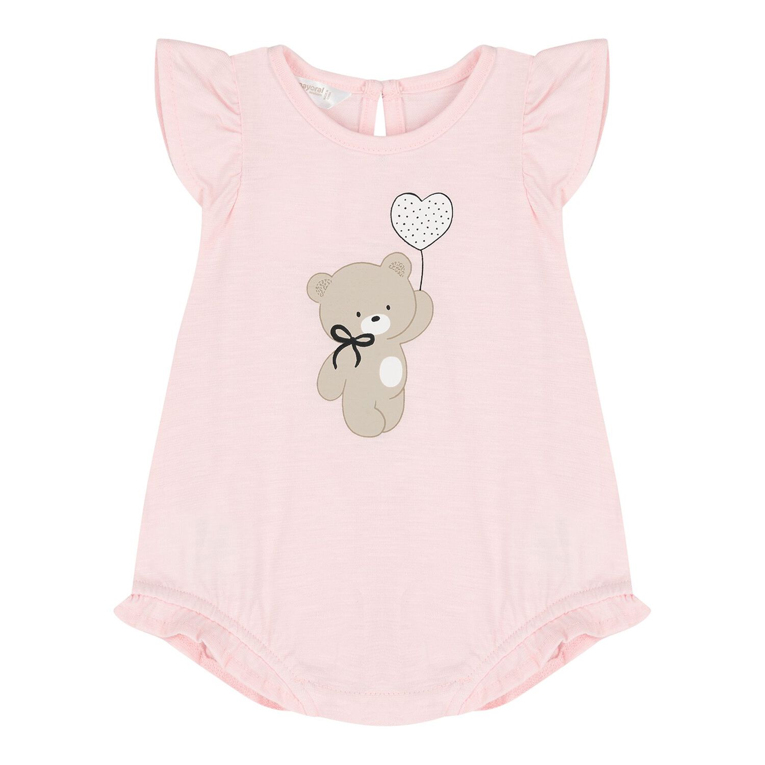 Baby Girls Pink Teddy Bear Romper Set, 1, hi-res