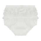 Baby Girls White Ruffled Knickers, 2, hi-res