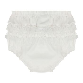 Baby Girls White Ruffled Knickers