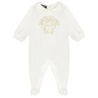 Ivory & Gold Logo Babygrow, 1, hi-res