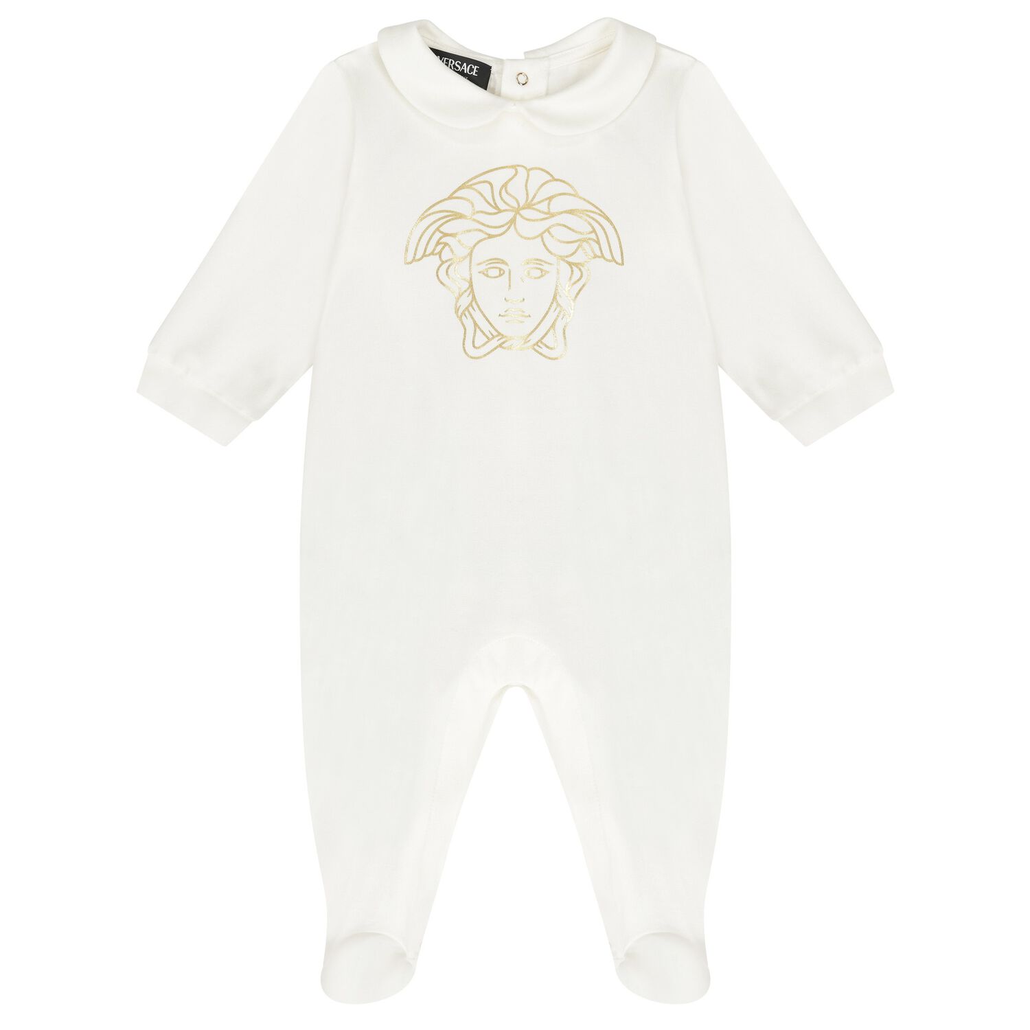 Ivory & Gold Logo Babygrow, 1, hi-res image number null