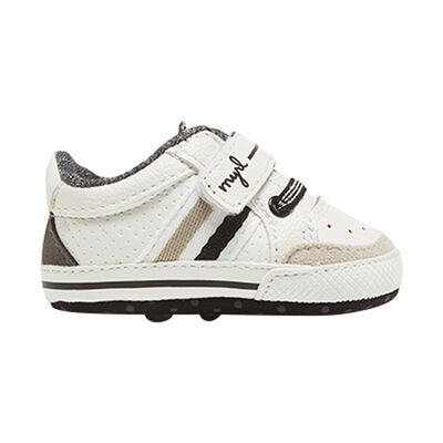 Baby Boys White & Beige Trainers