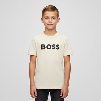 Boys Ivory Logo T-Shirt, 2 Boys Ivory Logo T-Shirt