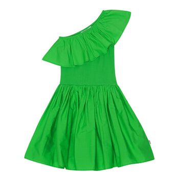 فستان بنات كلوى بكشكشة باللون الأخضر