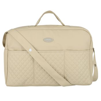 Beige Quilted Baby Changing Bag