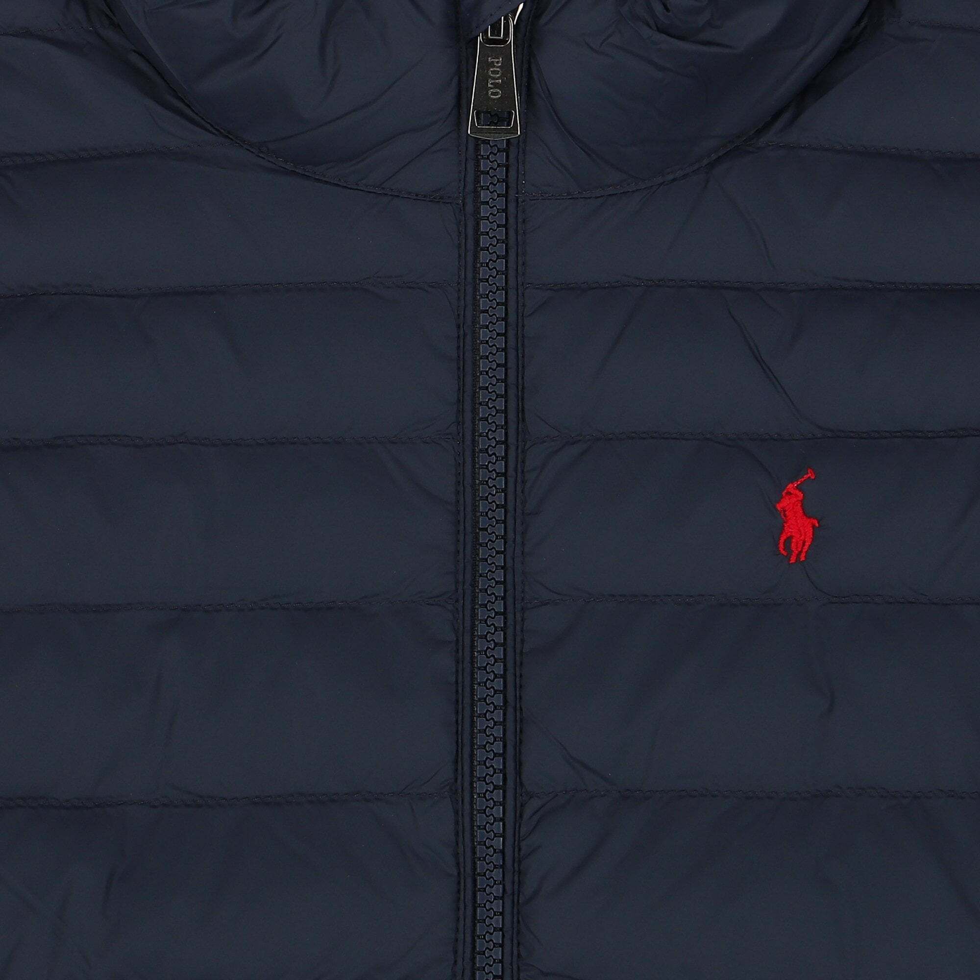 Ralph Lauren Girls Navy Logo Puffer Jacket Junior Couture