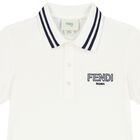 Boys Ivory Logo Polo Shirt, 1, hi-res