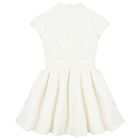 Girls White Bow Dress, 1, hi-res