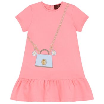 Younger Girls Pink Logo Bag Dress