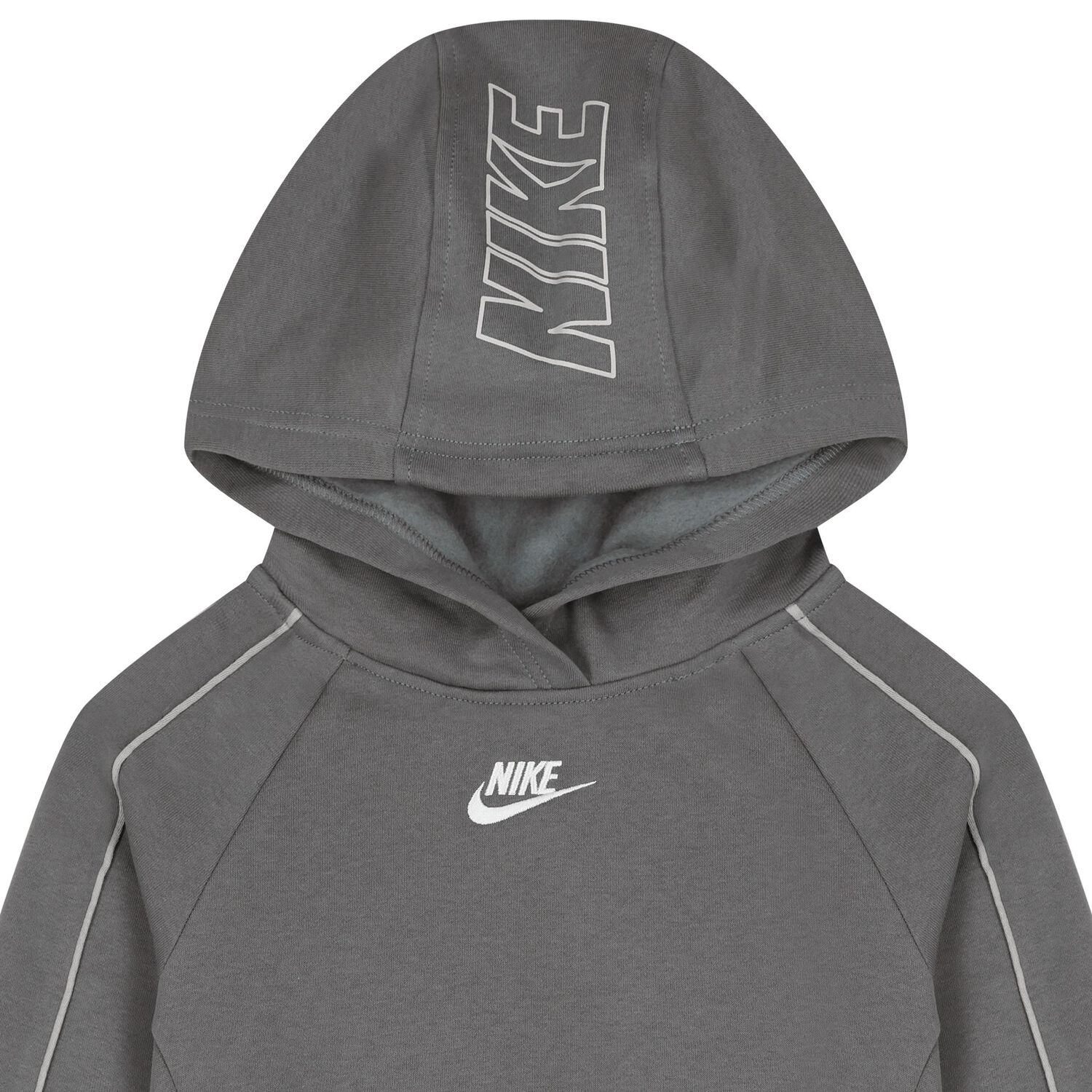 Boys Beige Swoosh Logo Tracksuit, 3, hi-res