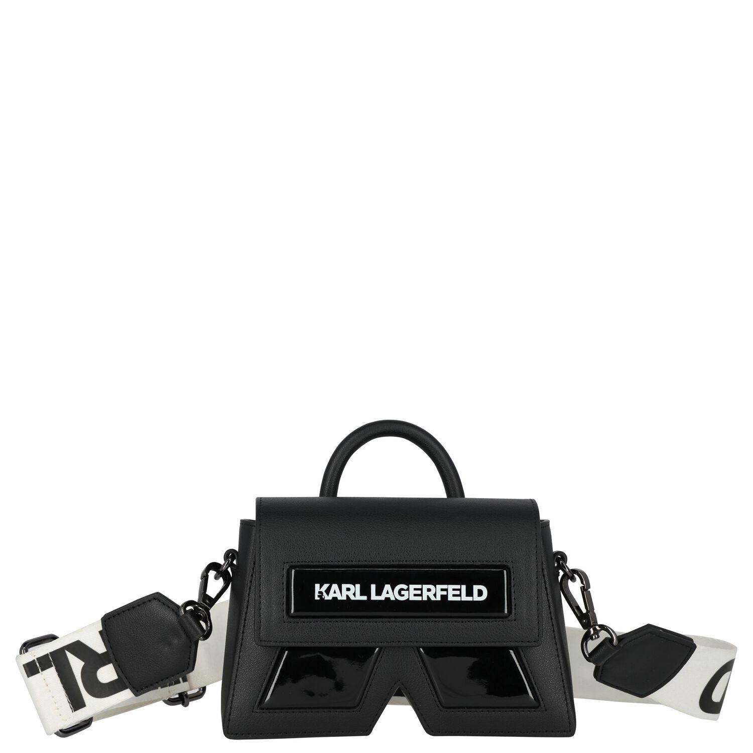Girls Black Logo Hand Bag, 2, hi-res
