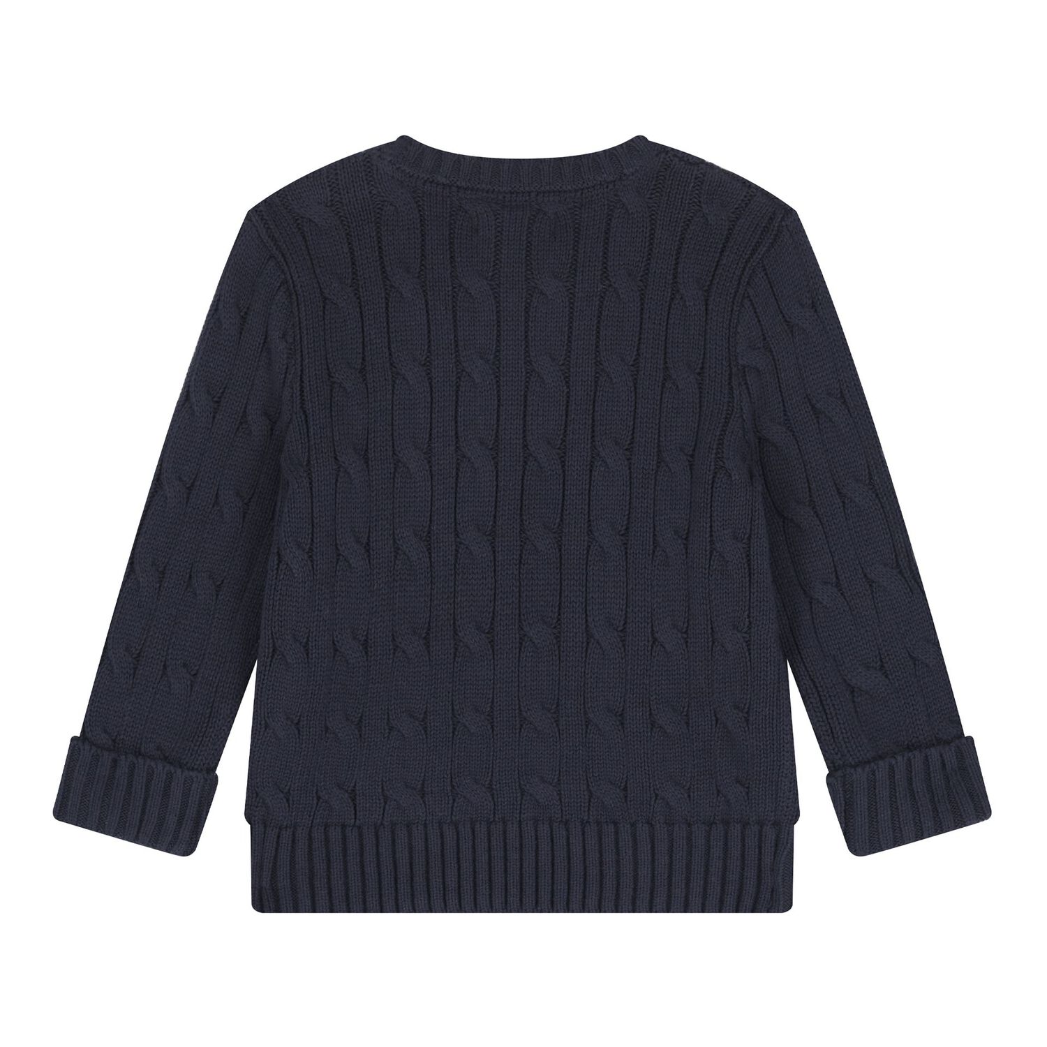 Navy Blue Logo Cable Baby Knit Jumper, 1, hi-res image number null