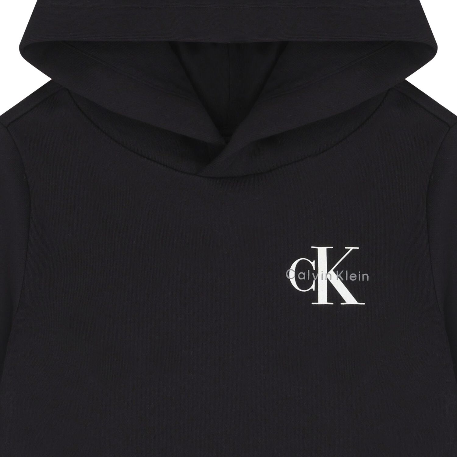 Boys Black Logo Hooded Top , 1, hi-res