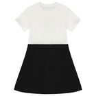 Girls White & Black Medusa Dress, 1, hi-res