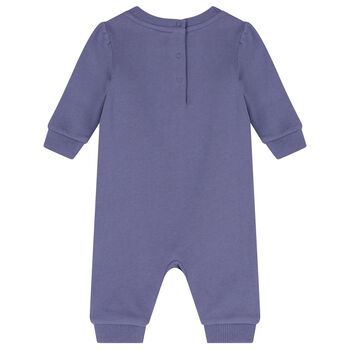 Baby Girls Purple Polo Bear Romper
