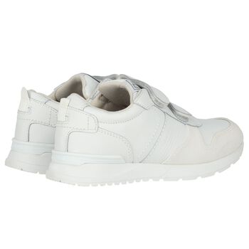 Boys White Logo Trainers