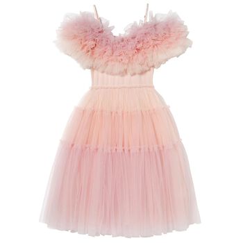 Girls Pink Tiered Tulle Dress