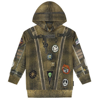 Khaki Green Space Suit Hooded Top