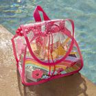 حقيبة ظهر شفافة باللون الوردي للبنات , 1, hi-res