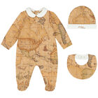 Ivory & Beige Geo Map Babygrow Set, 4, hi-res
