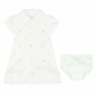 Baby Girls White Polo Dress Set, 2, hi-res