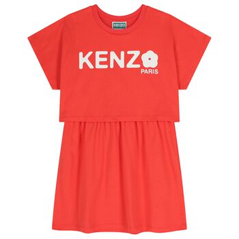 Girls Red Logo Dress