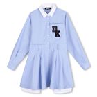 Girls Blue Logo Dress, 1, hi-res