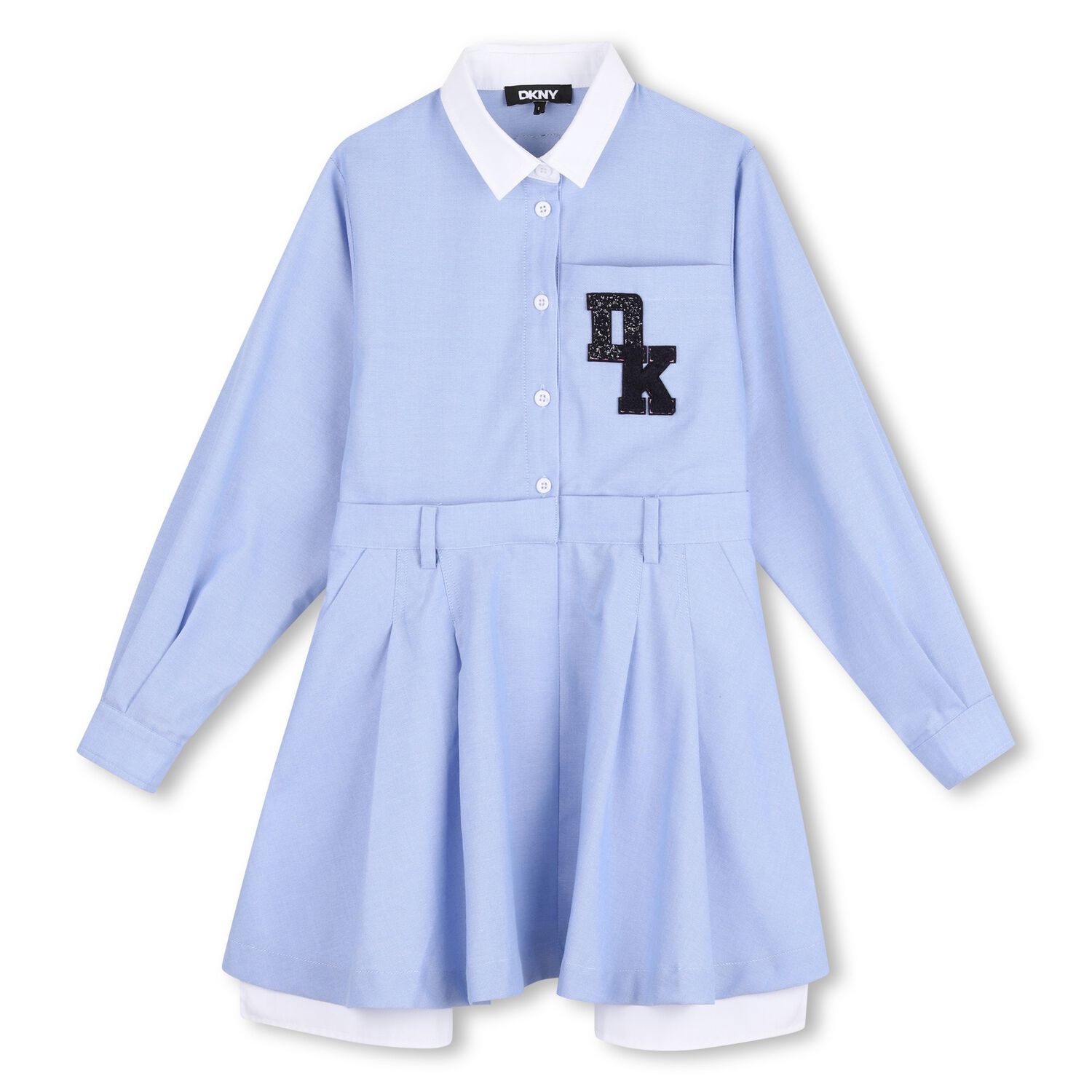 Girls Blue Logo Dress, 1, hi-res