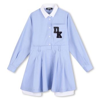 Girls Blue Logo Dress