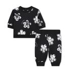 Younger Girls Black Flower Tracksuit, 1, hi-res