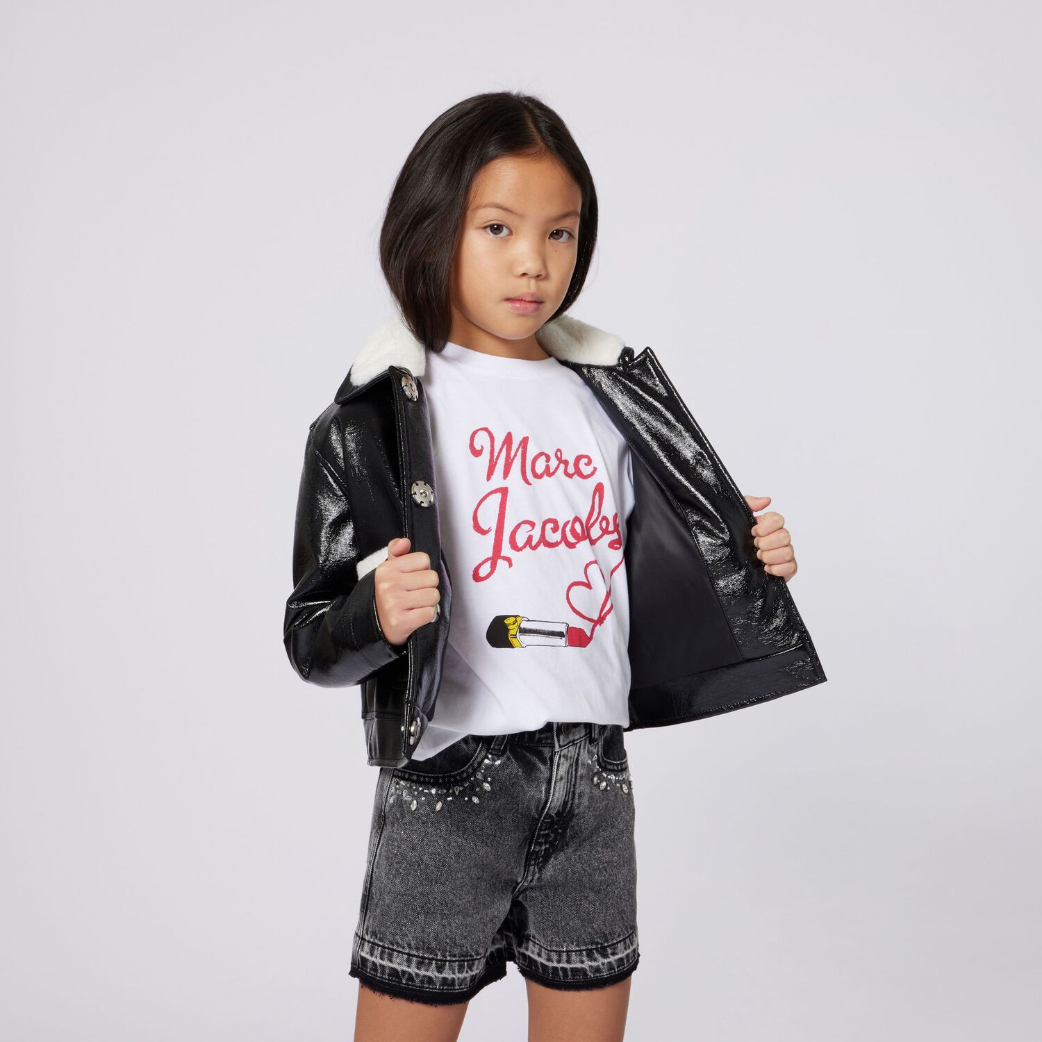 Girls White Logo T-Shirt, 1, hi-res