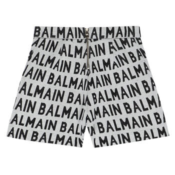 شورت بالشعار باللون الرمادي للبنات